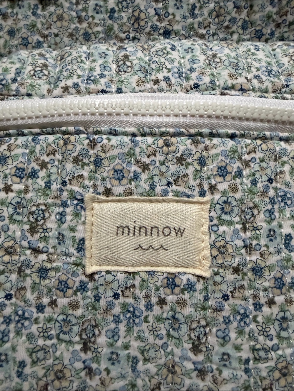 Minnow Floral Quilted Kids Backpack in Light Blue - Picture 3 of 5